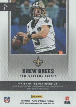 2019 Panini Player of the Day - Silver #8 Drew Brees Back