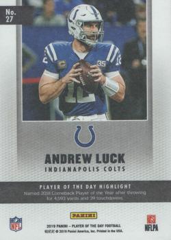 2019 Panini Player of the Day - Silver #27 Andrew Luck Back