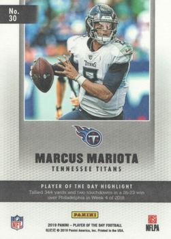 2019 Panini Player of the Day - Silver #30 Marcus Mariota Back