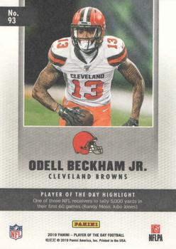 2019 Panini Player of the Day - Silver #93 Odell Beckham Jr. Back