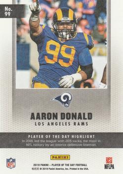 2019 Panini Player of the Day - Silver #99 Aaron Donald Back