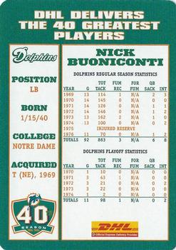 2005 DHL Miami Dolphins Greats #NNO Nick Buoniconti Back