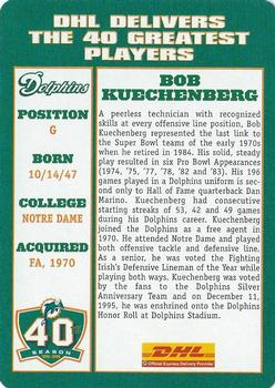 2005 DHL Miami Dolphins Greats #NNO Bob Kuechenberg Back