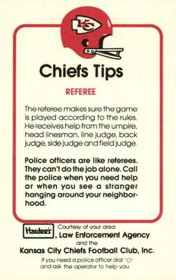 1979 Kansas City Chiefs Police #NNO Ted McKnight Back