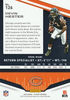 2019 Panini Playoff #126 Devin Hester Back