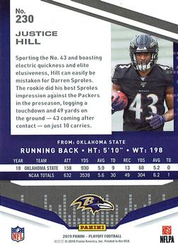 2019 Panini Playoff #230 Justice Hill Back