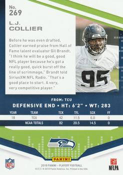 2019 Panini Playoff #269 L.J. Collier Back