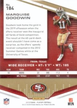 2019 Panini Playoff - Goal Line #184 Marquise Goodwin Back