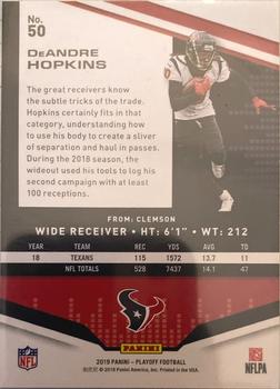 2019 Panini Playoff - 2nd Down #50 DeAndre Hopkins Back