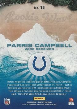 2019 Panini Playoff - Rookie Wave #15 Parris Campbell Back