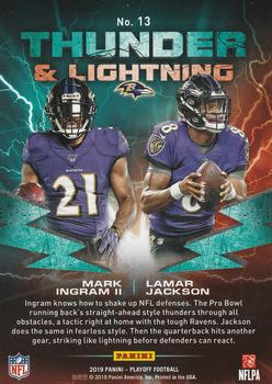 2019 Panini Playoff - Thunder & Lightning #13 Lamar Jackson / Mark Ingram II Back