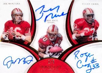 2019 Panini Immaculate Collection - Immaculate Trios Autographs #IT-SF Jerry Rice / Roger Craig / Joe Montana Front