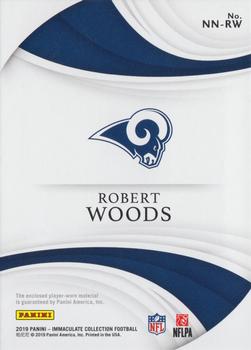 2019 Panini Immaculate Collection - Nameplate Nobility #NN-RW Robert Woods Back