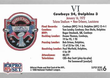 1991 Pro Set Super Bowl Ticket Replica #6 SB VI Ticket Back