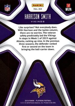 2019 Panini Playbook - X's and O's #22 Harrison Smith Back