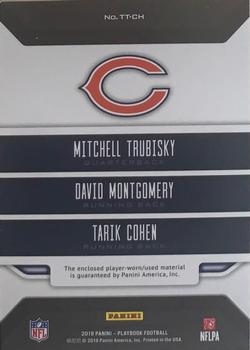2019 Panini Playbook - Triple Threats #TT-CH David Montgomery / Mitchell Trubisky / Tarik Cohen Back