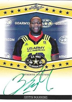 2013 Leaf U.S. Army All-American Bowl - Tour Autographs Green #TA-JM4 Justin Manning Front