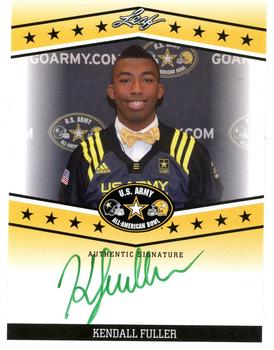 2013 Leaf U.S. Army All-American Bowl - Tour Autographs Green #TA-KF2 Kendall Fuller Front