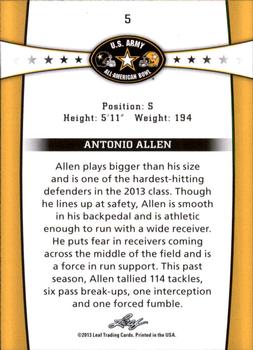 2013 Leaf U.S. Army All-American Bowl Retail #5 Antonio Allen Back