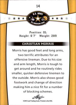 2013 Leaf U.S. Army All-American Bowl Retail #14 Christian Morris Back