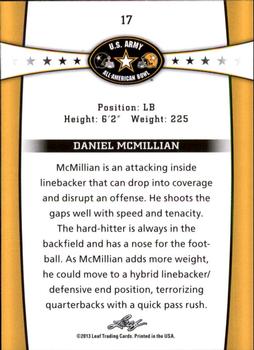 2013 Leaf U.S. Army All-American Bowl Retail #17 Daniel McMillian Back