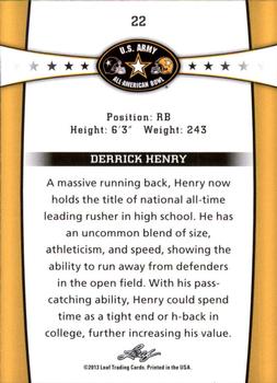 2013 Leaf U.S. Army All-American Bowl Retail #22 Derrick Henry Back
