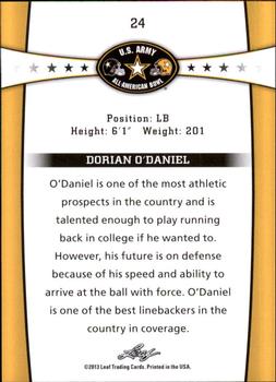 2013 Leaf U.S. Army All-American Bowl Retail #24 Dorian O'Daniel Back