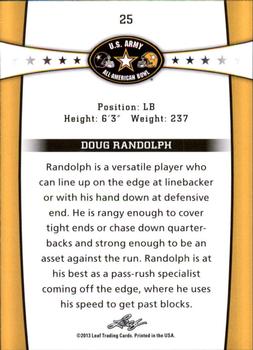 2013 Leaf U.S. Army All-American Bowl Retail #25 Doug Randolph Back