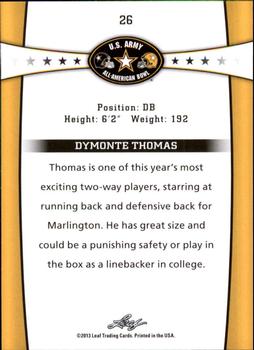 2013 Leaf U.S. Army All-American Bowl Retail #26 Dymonte Thomas Back