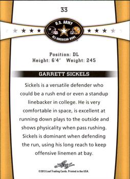 2013 Leaf U.S. Army All-American Bowl Retail #33 Garrett Sickels Back