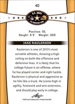 2013 Leaf U.S. Army All-American Bowl Retail #40 Jake Raulerson Back