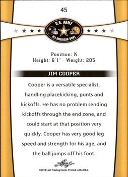 2013 Leaf U.S. Army All-American Bowl Retail #45 Jim Cooper Back