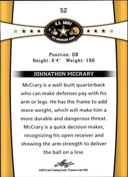 2013 Leaf U.S. Army All-American Bowl Retail #52 Johnathon McCrary Back