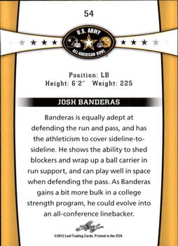 2013 Leaf U.S. Army All-American Bowl Retail #54 Josh Banderas Back