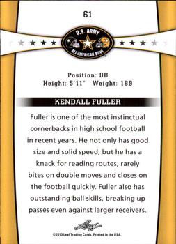 2013 Leaf U.S. Army All-American Bowl Retail #61 Kendall Fuller Back