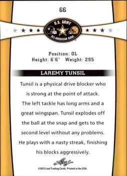 2013 Leaf U.S. Army All-American Bowl Retail #66 Laremy Tunsil Back