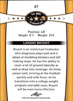 2013 Leaf U.S. Army All-American Bowl Retail #67 Larenz Bryant Back