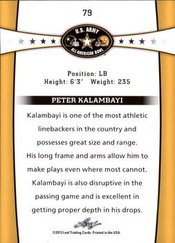 2013 Leaf U.S. Army All-American Bowl Retail #79 Peter Kalambayi Back