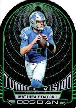 2019 Panini Obsidian - Tunnel Vision Electric Etch Green #TV-11 Matthew Stafford Front