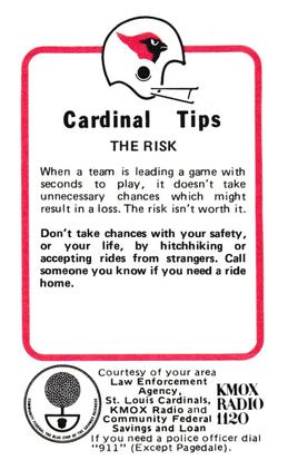 1980 St. Louis Cardinals Police #NNO Tim Kearney Back