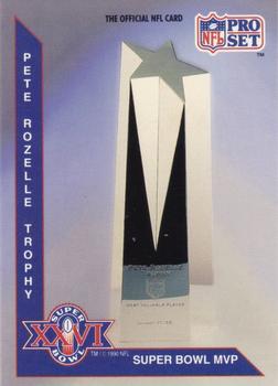 1992 Pro Set Foot Locker Super Bowl Commemorative #NNO Pete Rozelle Trophy Front
