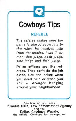 1981 Dallas Cowboys Police #NNO Jim Cooper Back