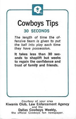 1981 Dallas Cowboys Police #NNO Billy Joe DuPree Back