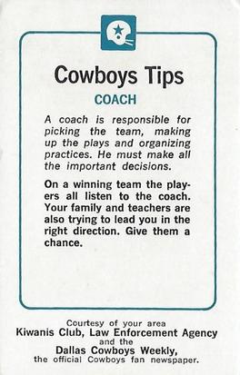 1981 Dallas Cowboys Police #NNO Tom Landry Back