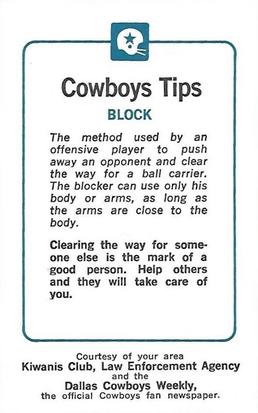 1981 Dallas Cowboys Police #NNO Jay Saldi Back
