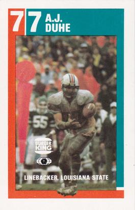 1983 Miami Dolphins Police #12 A.J. Duhe Front