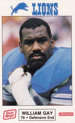 1986 Detroit Lions Police #1 William Gay Front