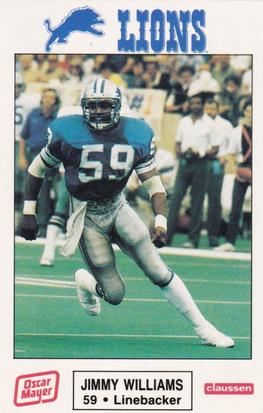 1986 Detroit Lions Police #12 Jimmy Williams Front