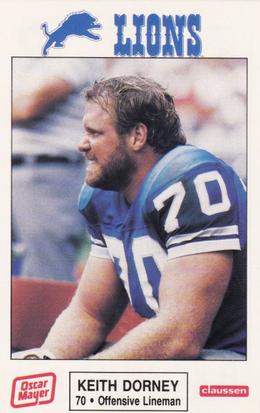 1986 Detroit Lions Police #13 Keith Dorney Front