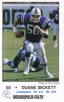1988 Indianapolis Colts Police #4 Duane Bickett Front